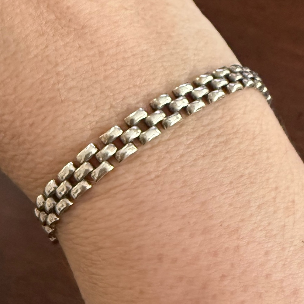 Solid Sterling Silver Weave Bracelet - image 1